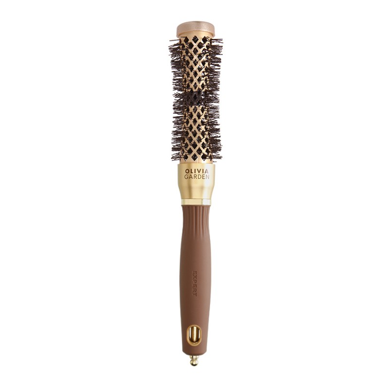 Четка за сешоар Olivia Garden EXPERT BLOWOUT CURL Wavy Bristles Gold&Brown 25 mm