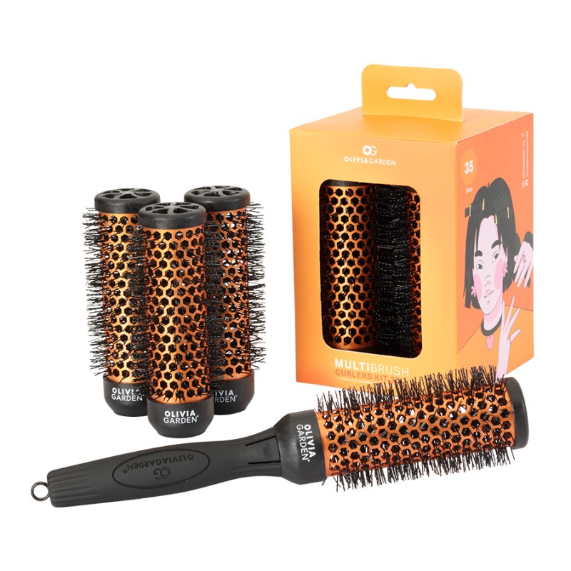 СЕТ ОТ 4 БАРЕЛА + ДРЪЖКА OLIVIA GARDEN MULTIBRUSH THE CURLERS KIT 35MM