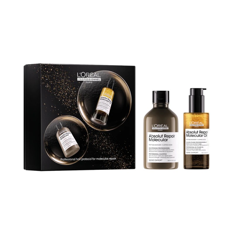 Absolut Repair Molecular - подаръчна кутия с шампоан и масло за коса