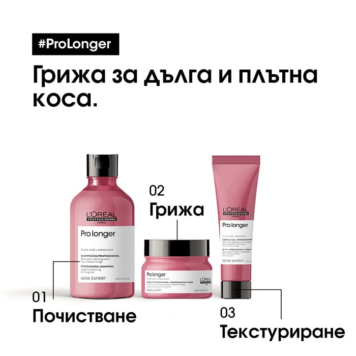 Pro Longer - подаръчна кутия с шампоан, маска за коса и крем без изплакване за всеки тип коса