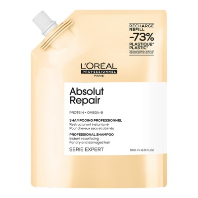 Absolut Repair Gold - Шампоан за много изтощена коса, без утежняване - рефил 500 ml Absolut Repair Gold - Шампоан за много изтощена коса, без утежняване - рефил 500 ml