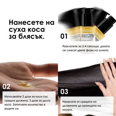 Absolut Repair Molecular - Двуфазно олио за блясък - 30 ml Absolut Repair Molecular - Двуфазно олио за блясък - 30 ml