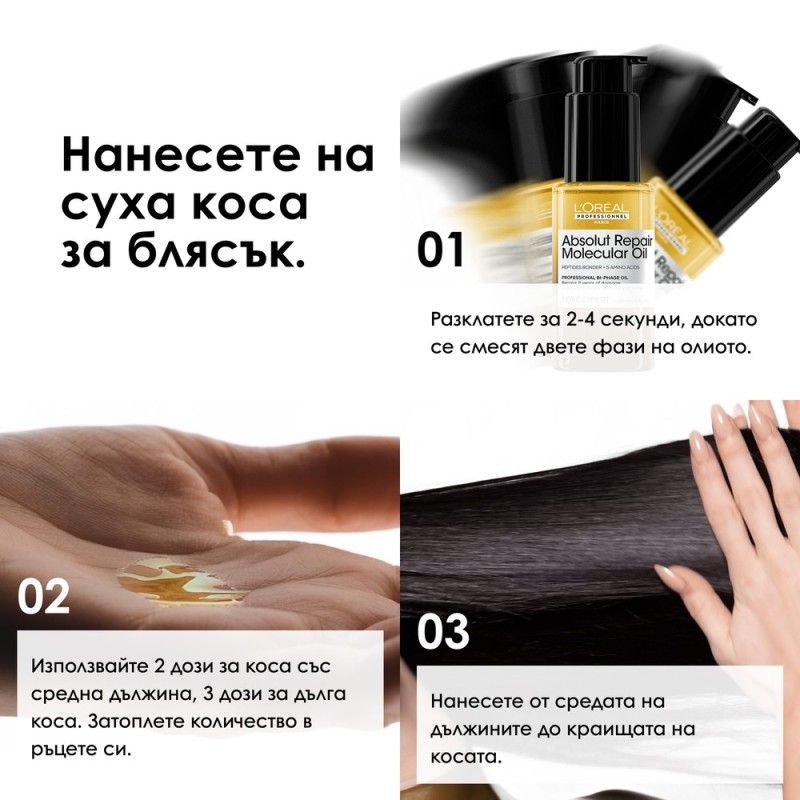 Absolut Repair Molecular - Двуфазно олио за блясък - 30 ml Absolut Repair Molecular - Двуфазно олио за блясък - 30 ml