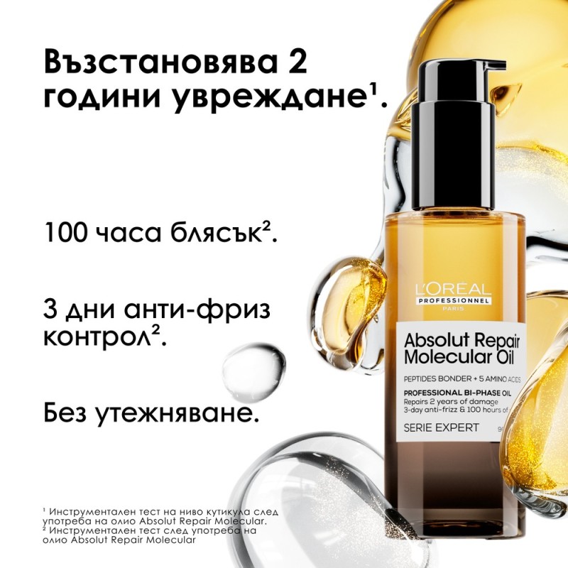 Absolut Repair Molecular - Двуфазно олио за блясък - 90 ml Absolut Repair Molecular - Двуфазно олио за блясък - 90 ml