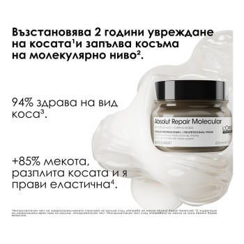 Absolut Repair Molecular - Маска с изплакване за увредена коса - 500 ml