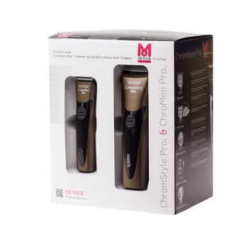 Комплект машинки за подстригване Moser ChromStyle Pro & ChroMini Pro CarbonStyle