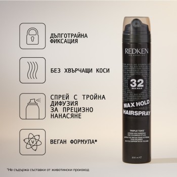 Лак за коса с максимална фиксация Redken MAX HOLD 32 - 300 ml