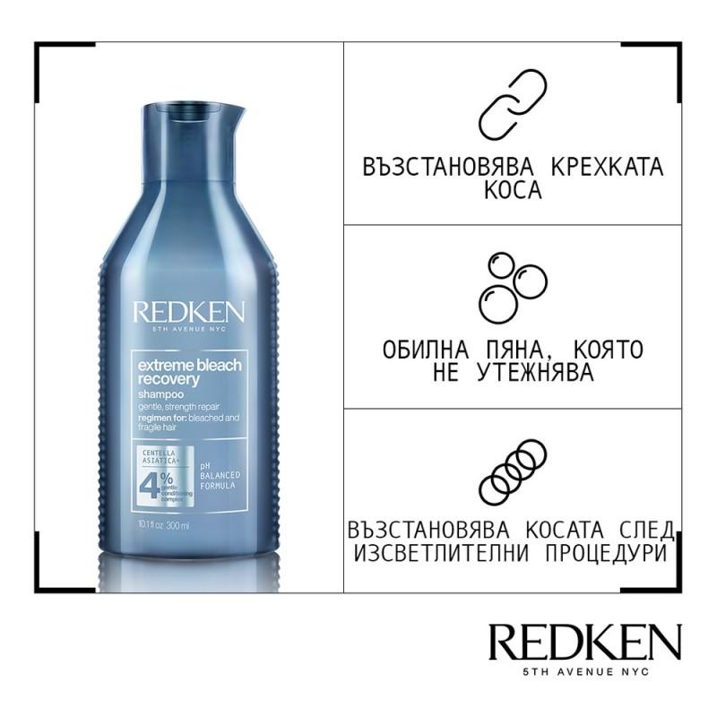 Шампоан за изсветлена, крехка коса Redken Extreme Bleach Recovery