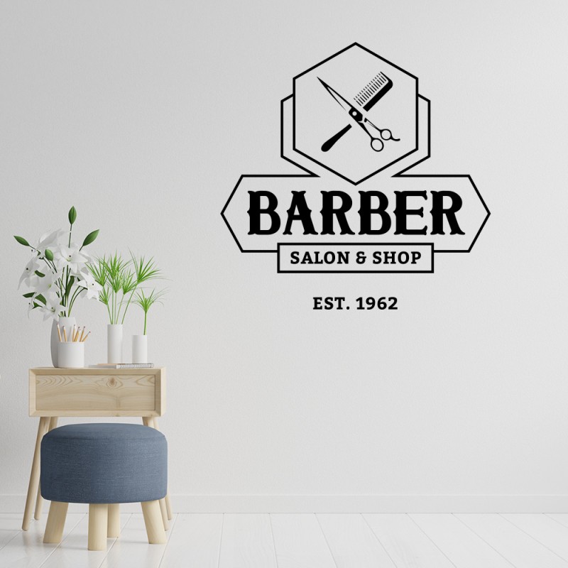 Стикер за витрина или стена за салон Barber 02