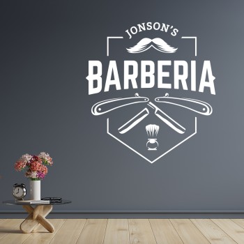 Стикер за витрина или стена за салон Barberia 01